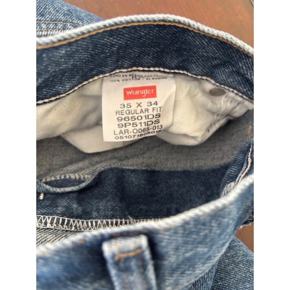 Wrangler Men's Size‎ 35x34 Regular Fit Wrangler Blue Denim Jeans - Picture 5 of 5